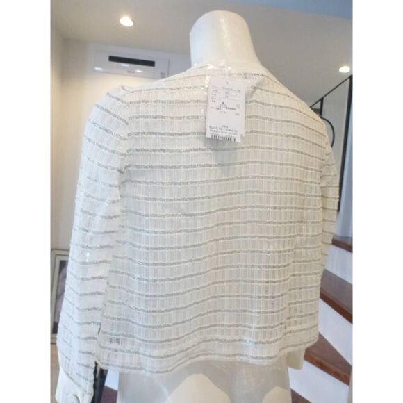 Lanvin Paris en Bleu Ivory Cropped Jacket Size FR 36 NWT - Picture 6 of 6